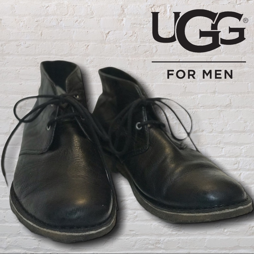 UGG Black Leighton Chukka Boots Gum Sole - 11.5